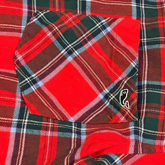 Vineyard Vines women’s‎ red plaid button down long sleeve relaxed blouse size 4 - Picture 3 of 6